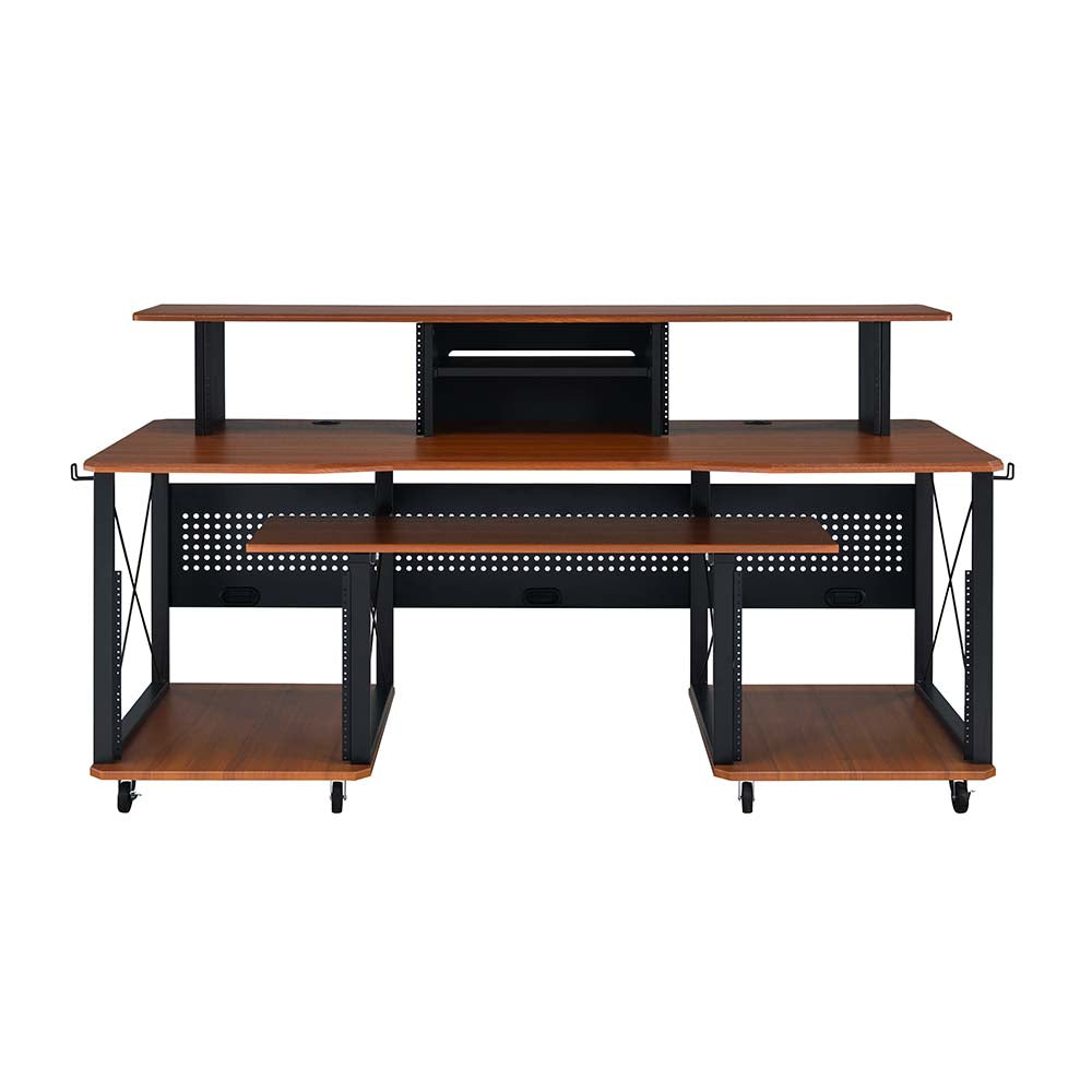 zoma music desk, cherry & black finish