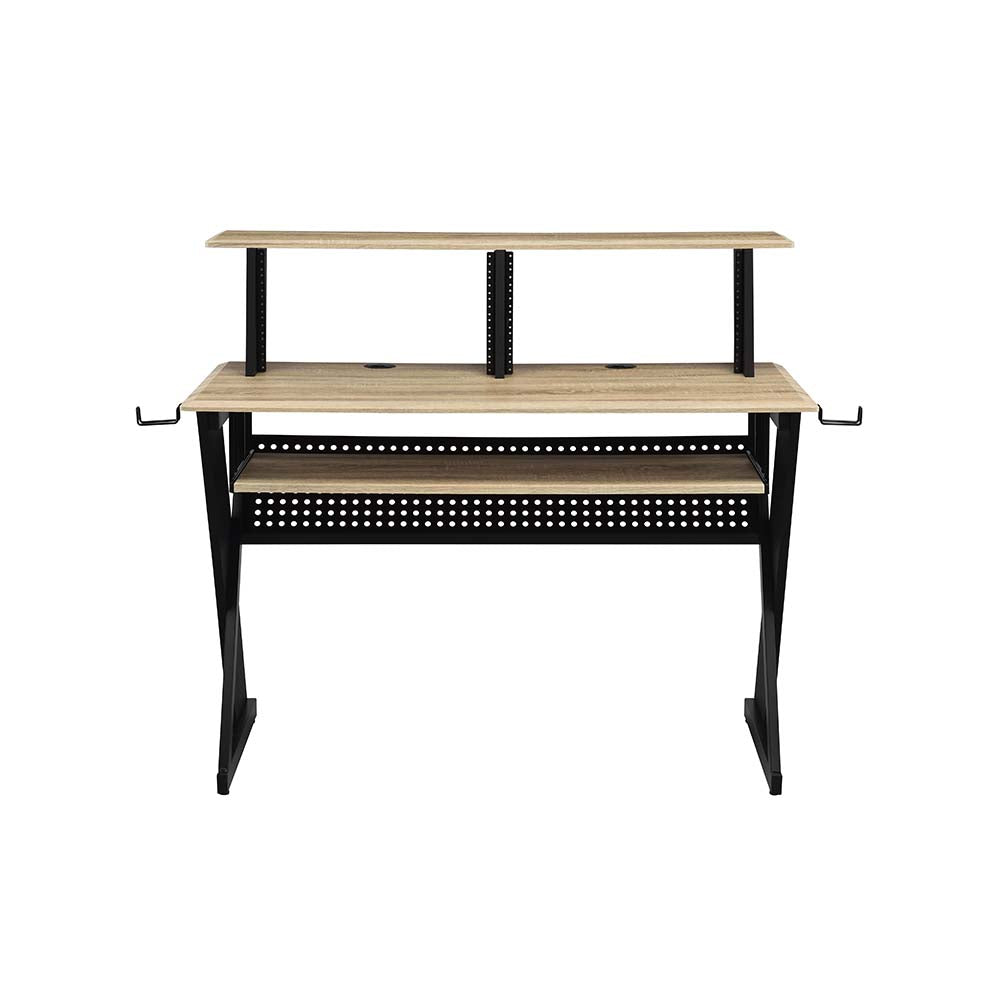 zooey music desk, natural & black finish