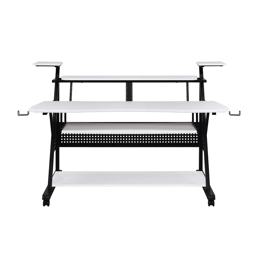 caius music desk, white & black finish